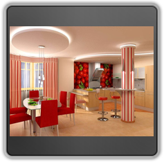 Натяжной потолок на кухне