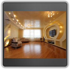 Натяжной потолок в гостиной