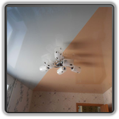 Двухцветные натяжные потолки