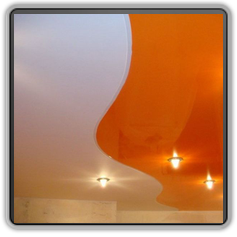 Двухцветные натяжные потолки