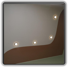 Двухцветные натяжные потолки