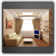 Натяжной потолок в гостиной