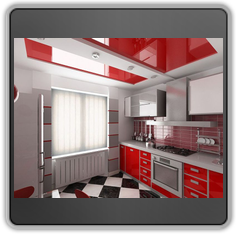 Натяжной потолок на кухне