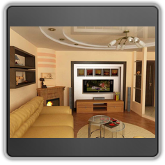 Натяжной потолок в гостиной