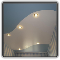 Двухцветные натяжные потолки