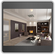 Натяжной потолок в гостиной