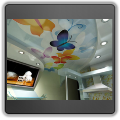 Натяжной потолок на кухне