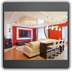 Натяжной потолок в гостиной