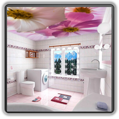 Натяжной потолок в ванной комнате