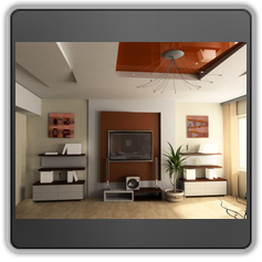 Натяжной потолок в гостиной