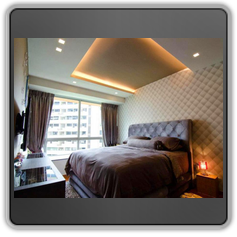 Натяжной потолок в спальне