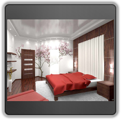 Натяжной потолок в спальне