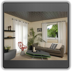 Натяжной потолок в гостиной