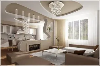 Двухуровневые натяжные потолки