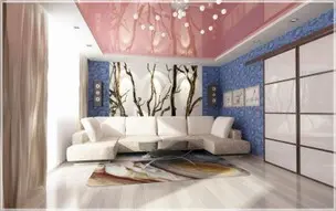 Натяжные потолки гостиная 