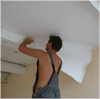 Натяжные потолки из ткани фото