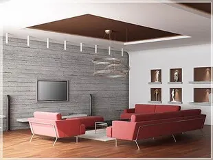 Натяжной потолок в гостиной