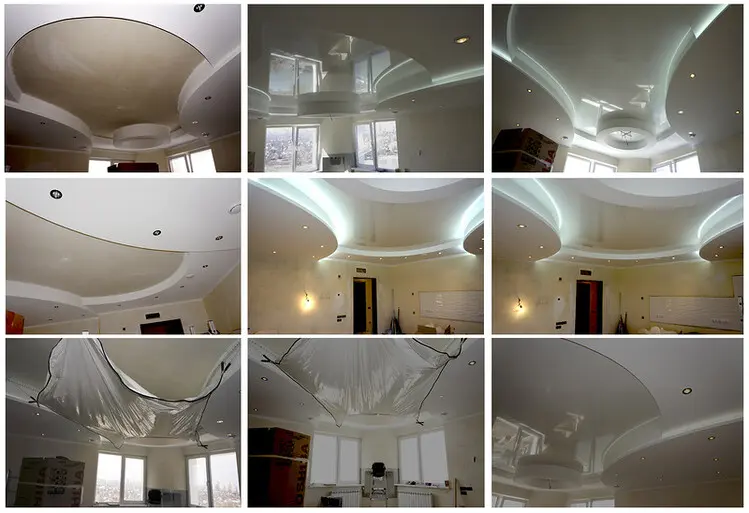 Потолки натяжные с гипсокартоном